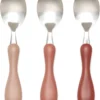 Sebra Couverts Couverts Pour Enfants Cuillères En Acier Inoxydable 3 Pièces - Rose Fleur