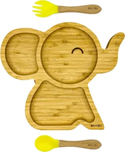 BAWBU - Vaisselle Vaisselle Pour Enfants En Bamboe Eléphant "Manny"