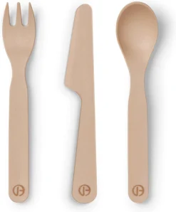 Couverts Elodie Bébé - Couteau, Fourchette Et Cuillère - Pour Bébé Et Enfant - Couverts Pour Enfants - Pink Poudré