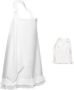 NanaBeebi Avec Pochette De Rangement - Blanc Ivoire - Chiffon D'allaitement - Tablier D'allaitement élégant 100x70cm